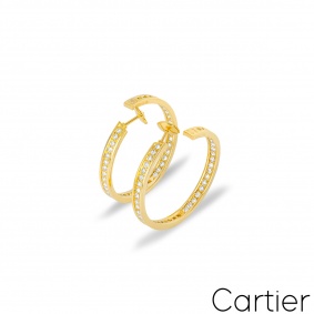 Cartier Yellow Gold Diamond Hoop Earrings